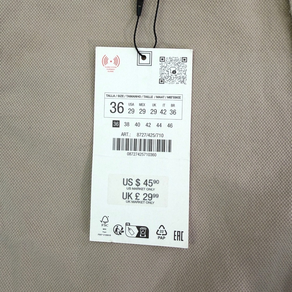 Zara Man Tan Khaki Chino Shorts Size 29 New NWT 8727/425/710 Textured Cotton - Picture 3 of 9